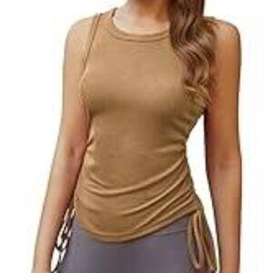 NWT: Chaser Vintage Ribbed Drawstrings Sides Muscle Tank Size Small
